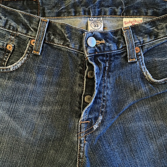 Lucky Brand men’s jeans, button fly, slim bootleg, size: waist 33, hemed to 30. - Picture 2 of 8